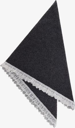 Ganni Mixed Scarf in Lace Wool