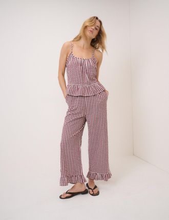 Nobody's Child Burgundy Gingham Top