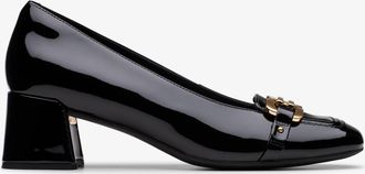 Clarks Nyta45 Court Black Pat Schoenen