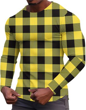 Generic Mens Waffle Jumper Mens Long Sleeve Tops Plain Elastic Ribbed T Shirt Pullover Fit Sport Tee Casual Shirts Tops for Men Sweatshirt Men Waffle Top Crew