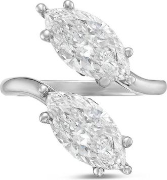Diana M. Jewels 14kt White Gold 4.00 Cts 2 Stone Marquise Lab Grown Diamond Ring