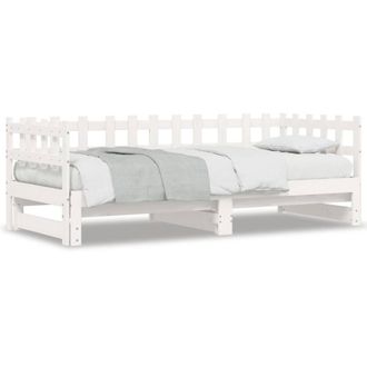 Berkfield Home Pull-out Day Bed White 2x(90x190) cm Solid Wood Pine