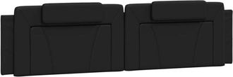 vidaXL Cabecero De Cama Acolchado Cuero Sint&eacute;tico Negro 200 Cm Vidaxl