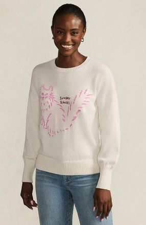 Lands End Drifter Jersey Crewneck Sweater in Sunday Scaries/ivory at Nordstrom, Size X-Small