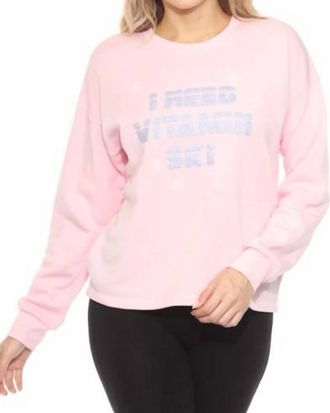 PJ Salvage I Need Vitamin Ski Lounge Top In Pastel Pink