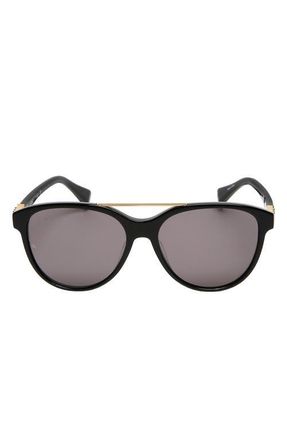 Rag & Bone 54mm Pilot Sunglasses in Shiny Black /Smoke Lenses at Nordstrom