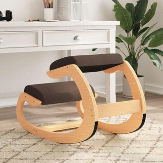 vidaXL Sedia Inginocchiatoio Marrone 55x84x55 cm Compensato di Betulla vidaXL