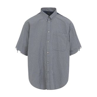 Balenciaga Heren, Overhemden, Blauw, Maat: M Katoen