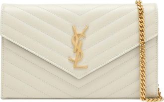 Saint Laurent Wallets & Cardholders, female, White, Size: ONE SIZE Cassandre Wallet Chain