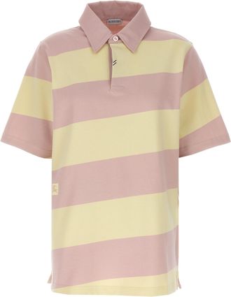 Burberry Womens Logo Striped Polo Shirt