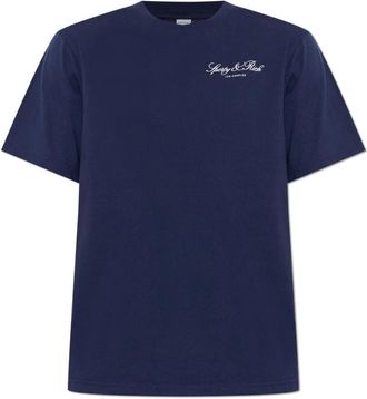 Sporty & Rich T-shirt met print - unisex - T-shirts - Blauw - S - Katoen - Tops