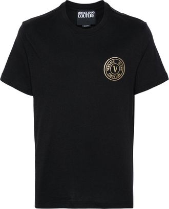 Versace Jeans Couture V-Emblem cotton T-shirt - men - Cotton - 2XL - Black