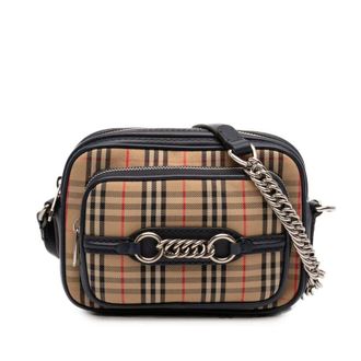 Burberry Pre-owned Burberry 1983 Knight Check Canvas and Calfskin Link Camera Bag Ladies PBI6QCWYGMW8M9EQ