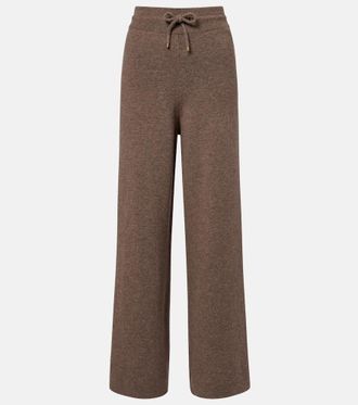 Agnona Cashmere, wool, and silk wide-leg pants