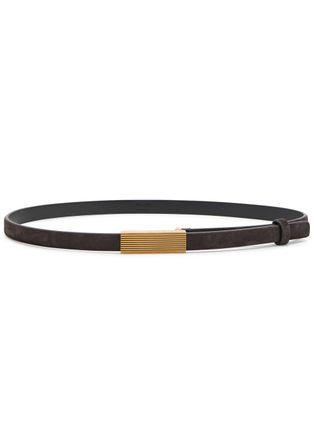 Khaite Empire Suede Belt - Dark Brown - 90 (UK 14 / XL)
