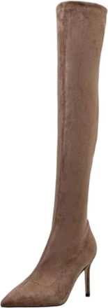 Generic Womens Over The Knee Tassel Stiletto Knee High Stretch Boots Pointed Toe Shoes