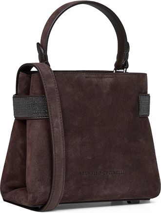 Brunello Cucinelli Womens Top-Handle Bag Espresso Essence Brown Handbags Hand