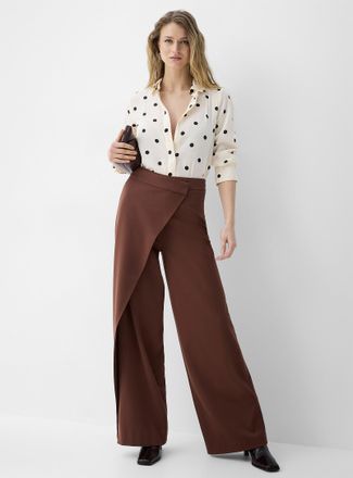 Icone Womens Wrap-style wide-leg pant