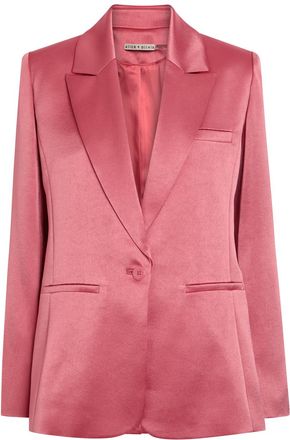 Alice & Olivia Billie Satin Blazer - Pink - XL (UK16 / XL)