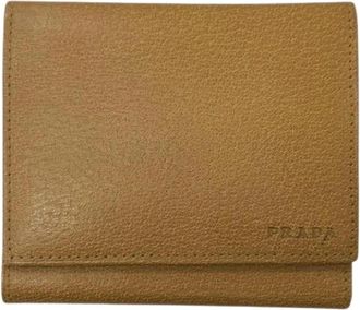Prada Pre-owned Vintage Tri-fold Portemonnee - unisex - Vintage Accessoires - Bruin - ONE Size - Leer - Vintage