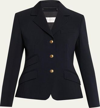 Max Mara Single-Breasted Stretch Wool Jacket