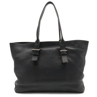 Louis Vuitton Black Noir Leather Shoulder Bag Tote Bag (Pre-Owned)