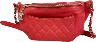 Chanel Red Color Leather Sling Bag (Pre-Owned)