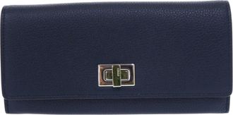 Fendi Navy Leather Wallet (Bi-Fold) (Pre-Owned)