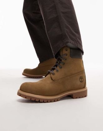 Timberland Stivali premium da 6 in nabuk color oliva-Verde