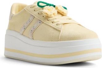 Aldo Paotlan Platform Wedge Sneaker in Light Yellow at Nordstrom, Size 6.5