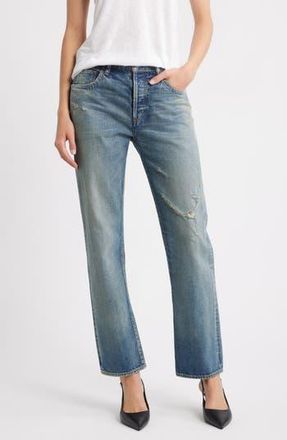 Moussy Vintage Showell Straight Leg Jeans in Blue at Nordstrom Rack, Size 29