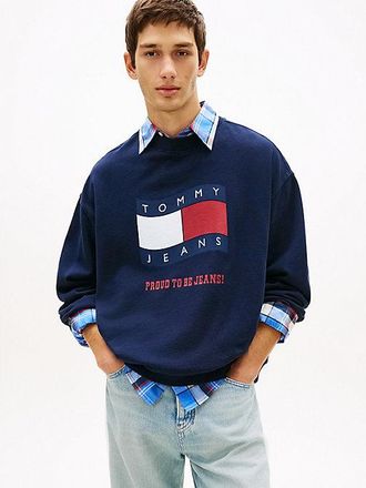Tommy Hilfiger 90s Wavy Flag Terry Crew Neck Sweatshirt