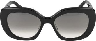 Celine Klassieke zonnebril met stoffen details - unisex - Zonnebrillen - Zwart - 55 MM - Accessoires