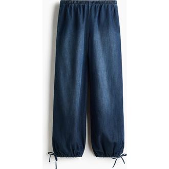 H&M Balloon-leg Denim Trousers in Dark Denim Blue at Nordstrom, Size Xx-Large