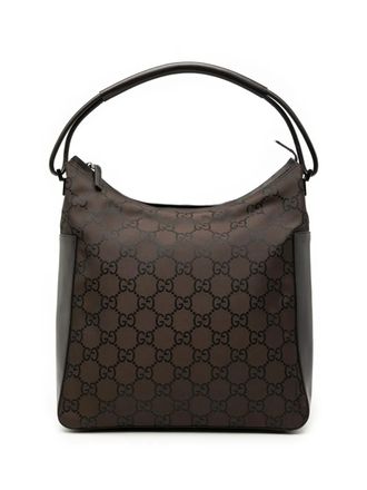 Gucci 2000-2015 GG Nylon shoulder bag - women - Nylon/Leather - One Size - Brown