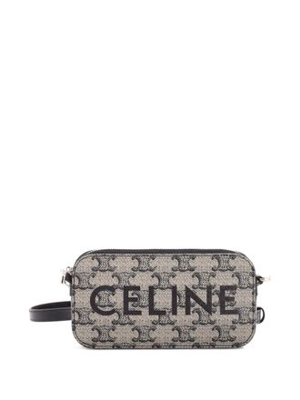Celine Horizontal Pouch Crossbody Bag Logo Triomphe Coated Canvas shoulder bag - Nero