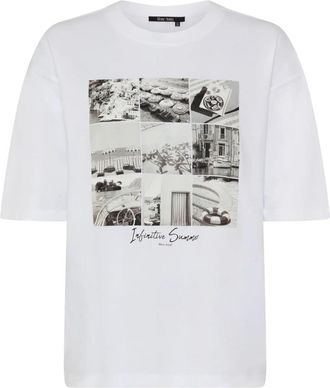 Marc Aurel Photo Collage T-Shirt - Dames - T-shirts - Wit - L - Katoen - Tops