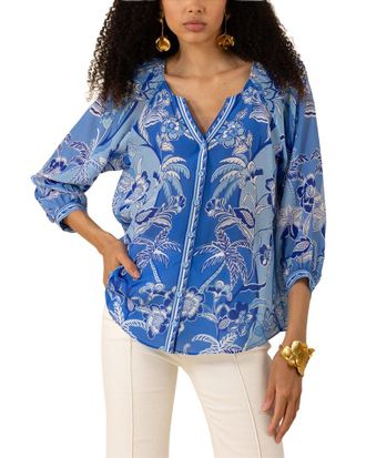 Hale Bob Hale Bob Freyja Long Sleeve Silk Top