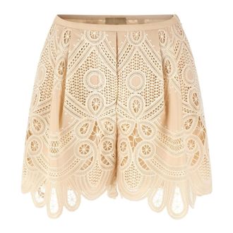 Elie Saab Mujer, Pantalones cortos, Beige, Talla: S
