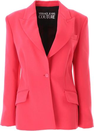 Versace Jeans Couture Barok Fuchsia Blazer Jas - Dames - Blazers - Roze - M - Polyester - Jassen