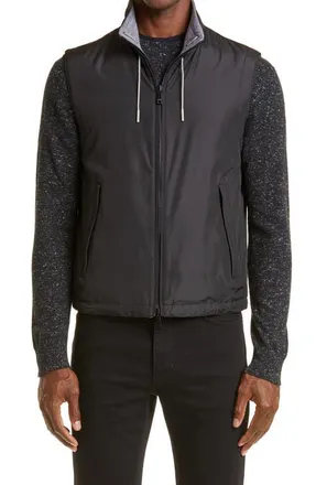 Ermenegildo Zegna Zephyr Reversible Vest in Black at Nordstrom, Size 38 Us