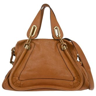 Chlo&eacute; Paraty Top Handle Bag Leather Brown Leather Handbag (Pre-Owned)