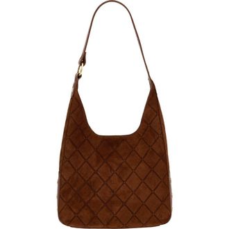 Hammitt Tim Medium Hobo Bag in Chocolate Diamond Suede/gold at Nordstrom