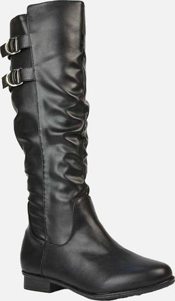 XY London Womens XY London Womens/Ladies Mia Slouch Flat Knee High Sock Boots - Black - Size: 7