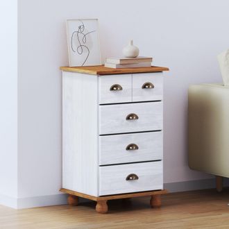 Berkfield Home Chest of Drawers ASKIMWhite 45.8x40x79 cm Solid Wood Pine