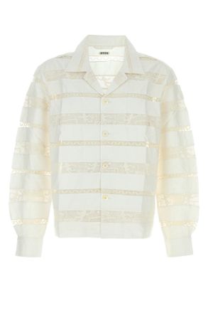 Bode Lace-Striped Cotton Shirt - Cream