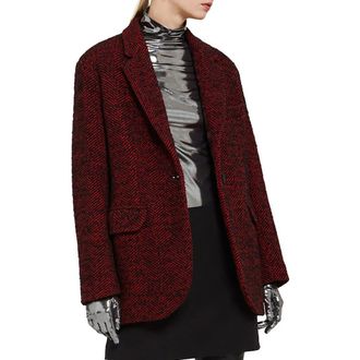 ottod'Ame Tweed Blazer in Red/black at Nordstrom, Size 38 It
