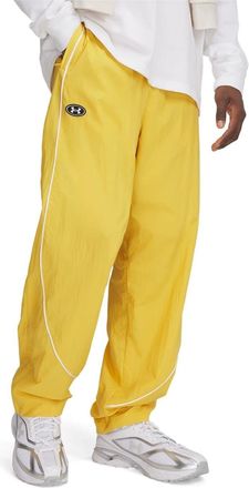 Under Armour Mens Solid Patterned Track Pants in Yellow - Size Medium