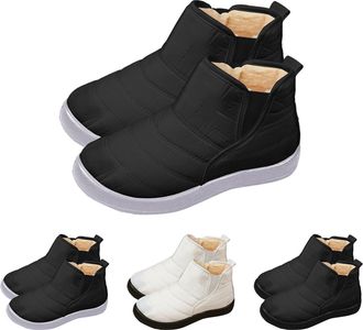 Generic Slip On Snow Boots for Women Men Winter Warm Thickened Fur Lined Boots Casual Comfortable Ankle Booties Waterproof Anti-Slip Insulated Outdoor Shoes f