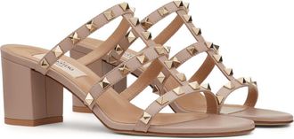 Valentino Garavani Rockstud Slide Sandal in Poudre at Nordstrom, Size 10.5Us
